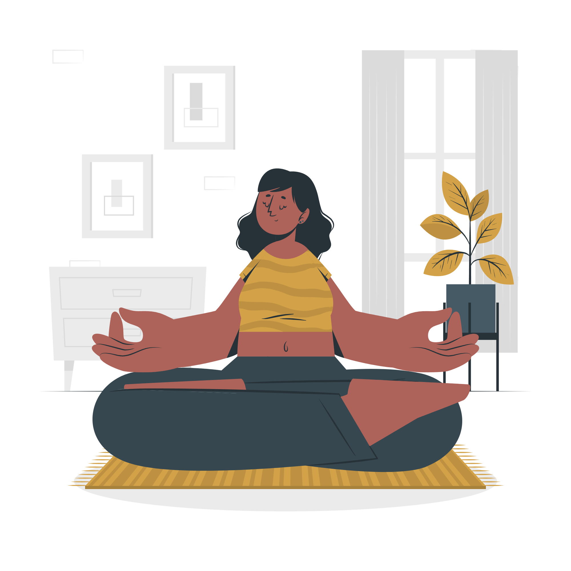 Yoga instructor guiding a session at home